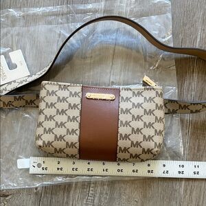 Michael Kors Signature Brown and Tan Belt Bag